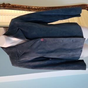 aLFANI BLUE SUEDE 4 BUTTON JACKET